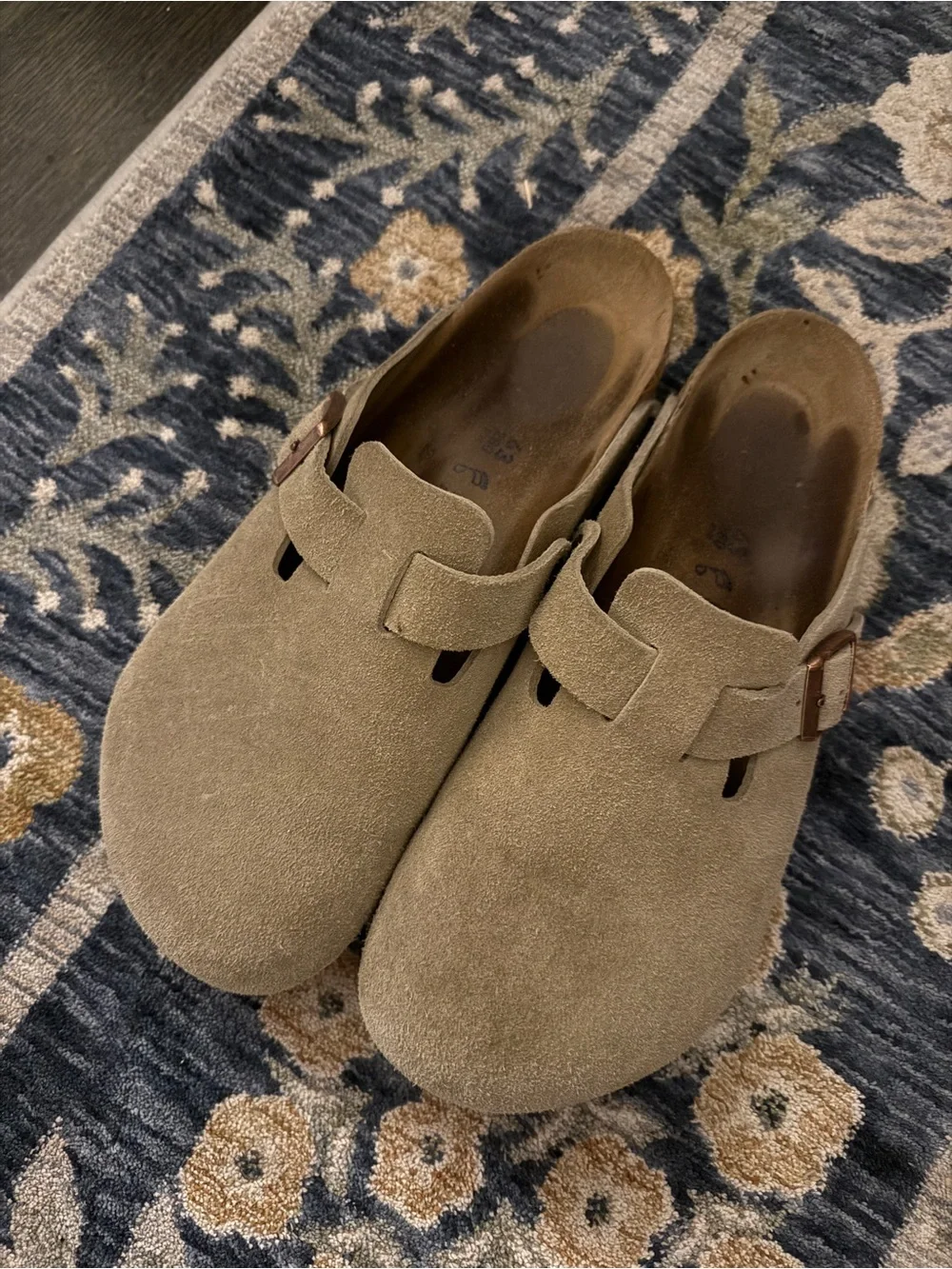 Birkenstock Suede Slip-On Clog in Light Brown
